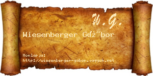 Wiesenberger Gábor névjegykártya